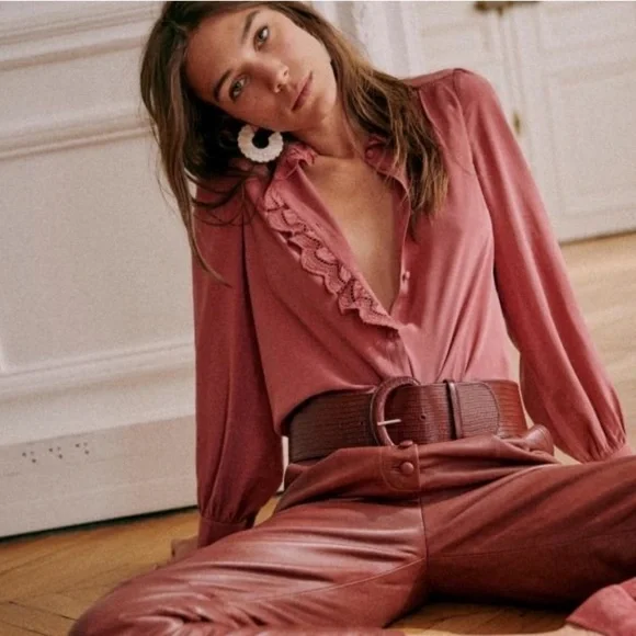 Sézane Chloe Blouse – Rosewood, Size 34 (US 2/XS) - Picture 3 of 13